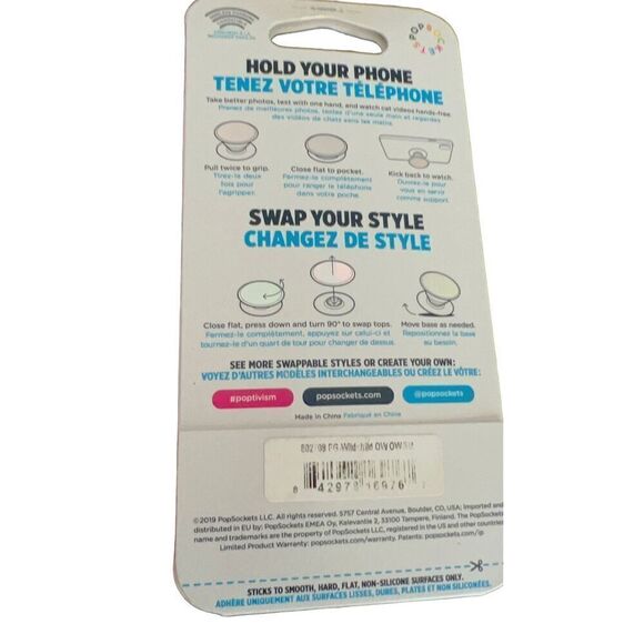 PopSockets Phone Grip, Tie Dye, Blue and Yellow - Picture 3 of 5